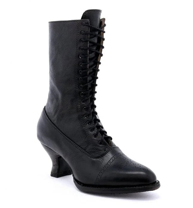 Mirabelle Victorian Style Boots in Black Rustic
