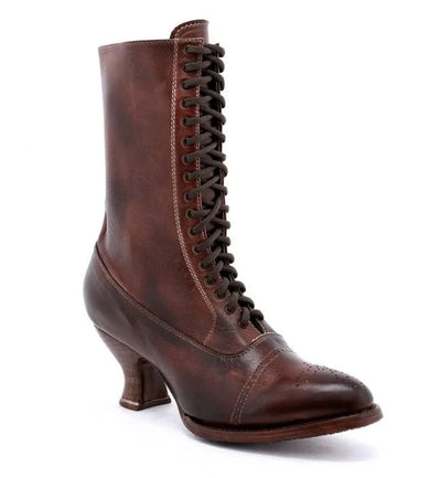 Mirabelle Victorian Style Boots in Teak Rustic