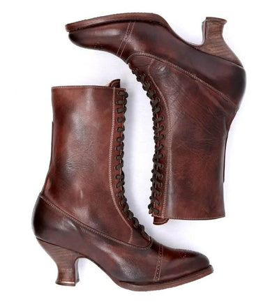 Mirabelle Victorian Style Boots in Teak Rustic