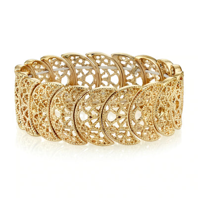     vintage-lace-half-circle-filigree-stretch-bracelet